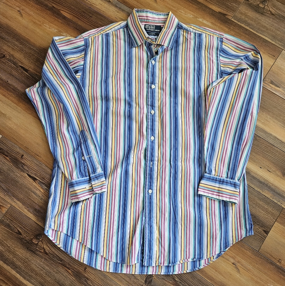 Ralph Lauren Men's Multicolor Striped Button Down Shirt